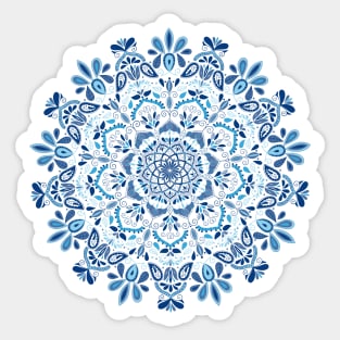 Mandala in shades of blue Sticker